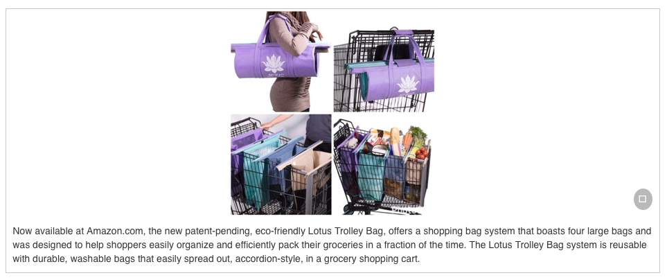 Introducing a Unique, Versatile Eco-Friendly Shopping Bag System -- Lotus Trolley Bag -- Now Available at Amazon.Com