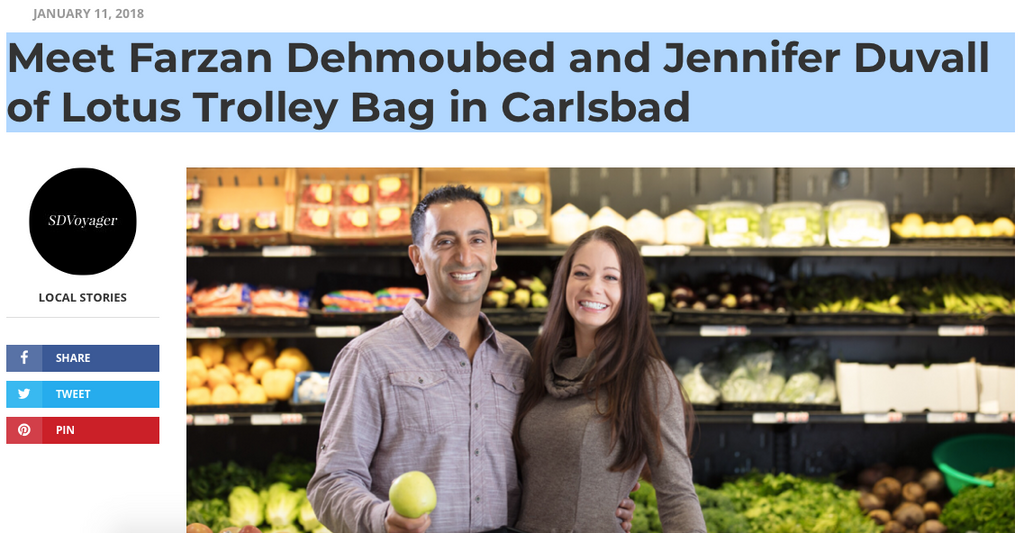 Meet Farzan Dehmoubed and Jennifer Duvall of Lotus Trolley Bag in Carlsbad